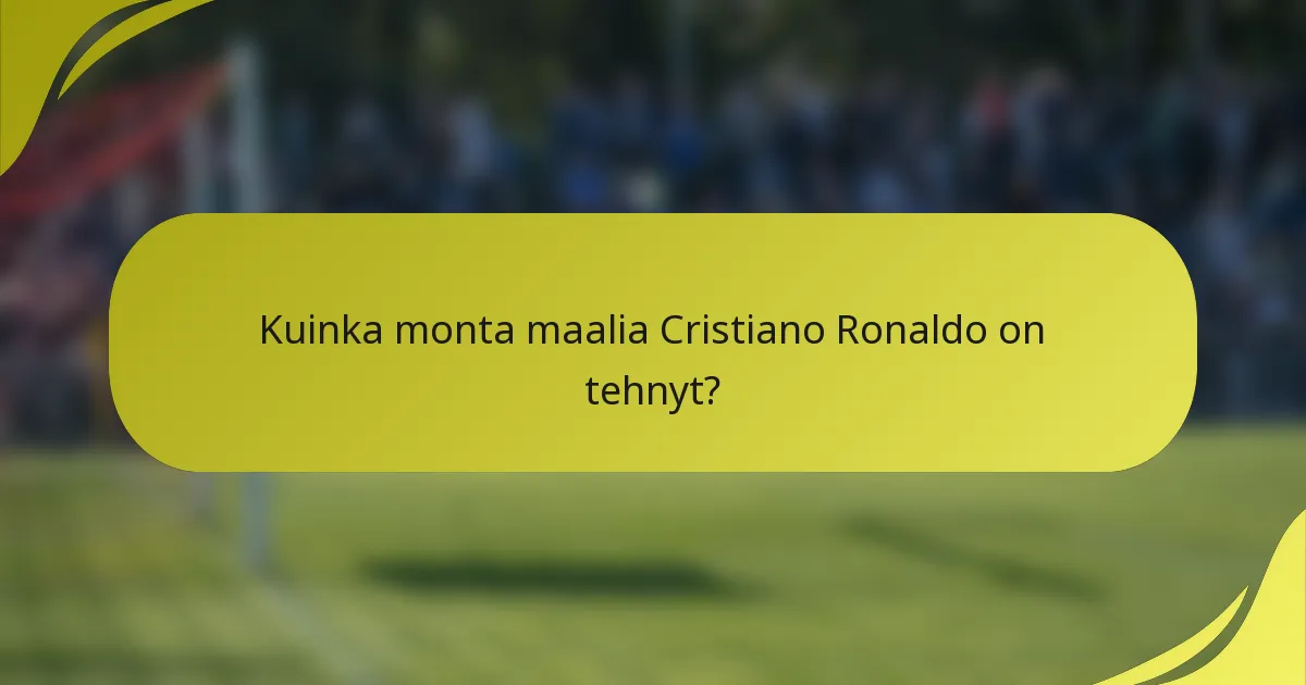 Kuinka monta maalia Cristiano Ronaldo on tehnyt?