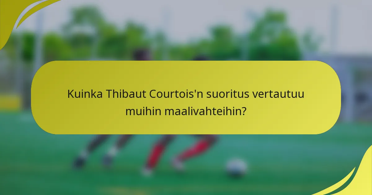 Kuinka Thibaut Courtois'n suoritus vertautuu muihin maalivahteihin?