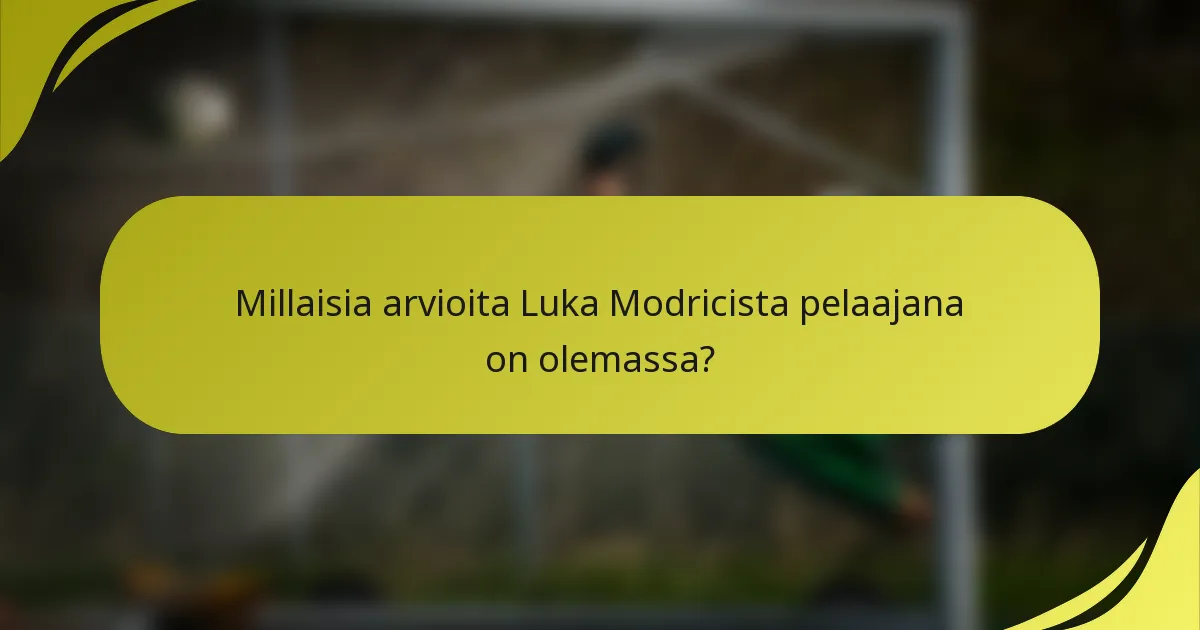 Millaisia arvioita Luka Modricista pelaajana on olemassa?